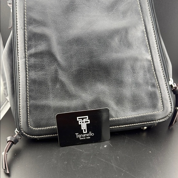 Tignanello Black Leather Convertible Backpack main image 4